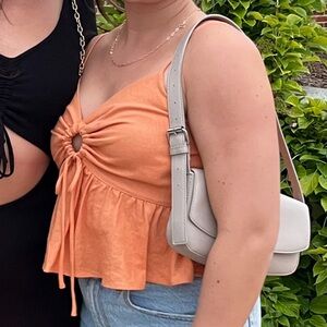 Orange Crop Flare Tank